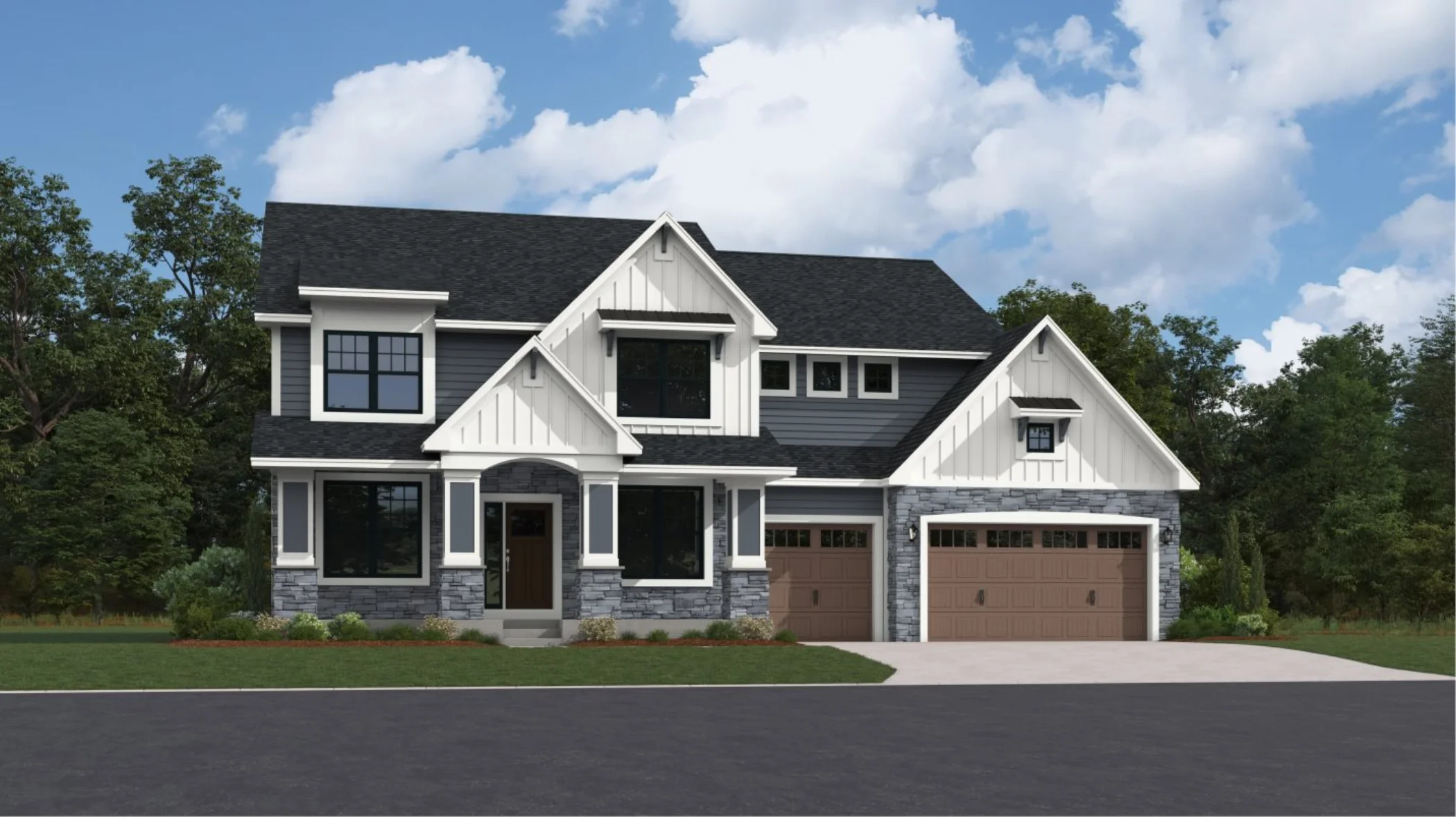 Charlotte Craftsman exterior rendering