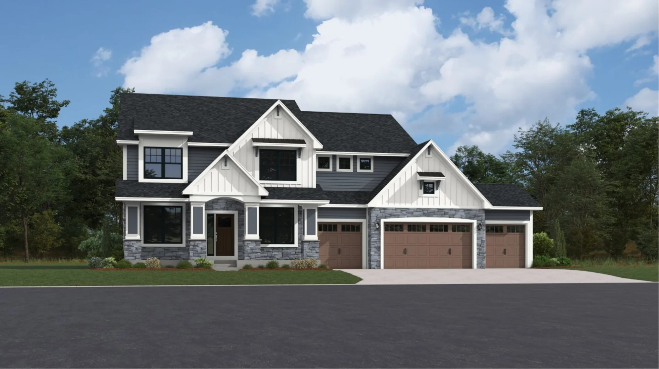 Charlotte Craftsman exterior rendering