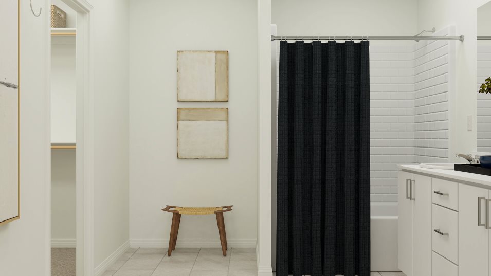 Residence 2 owners suite bathroom shower and tub combination