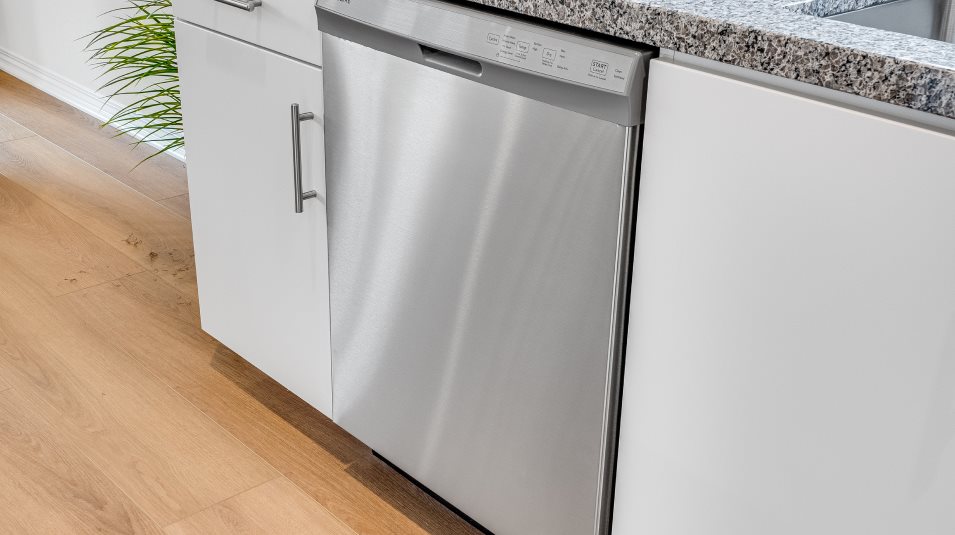 Close up of dishwasher