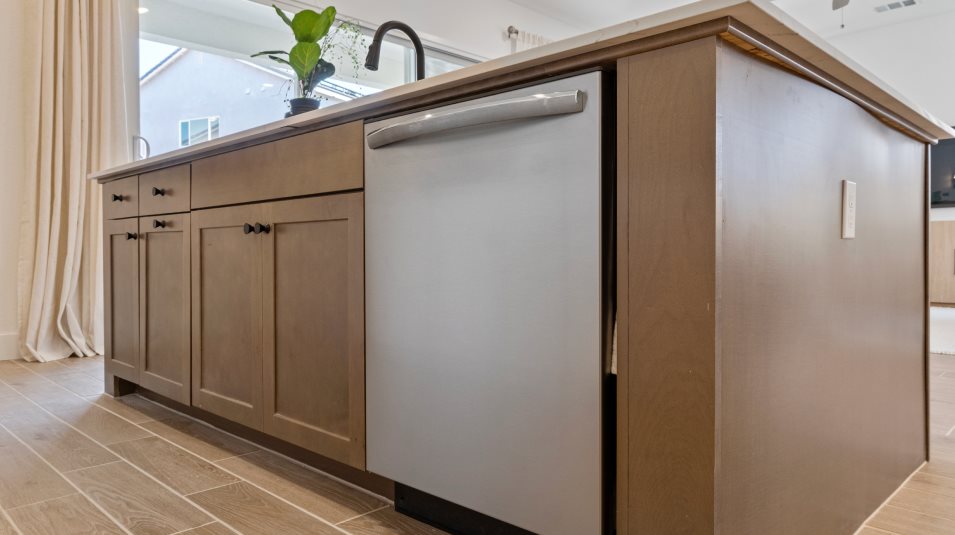 Stainless-steel dishwasher with push button controls