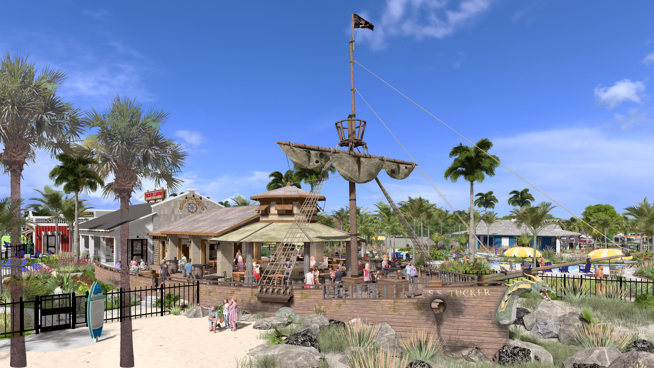 Tuckers Cove Amenity Pirate Ship 