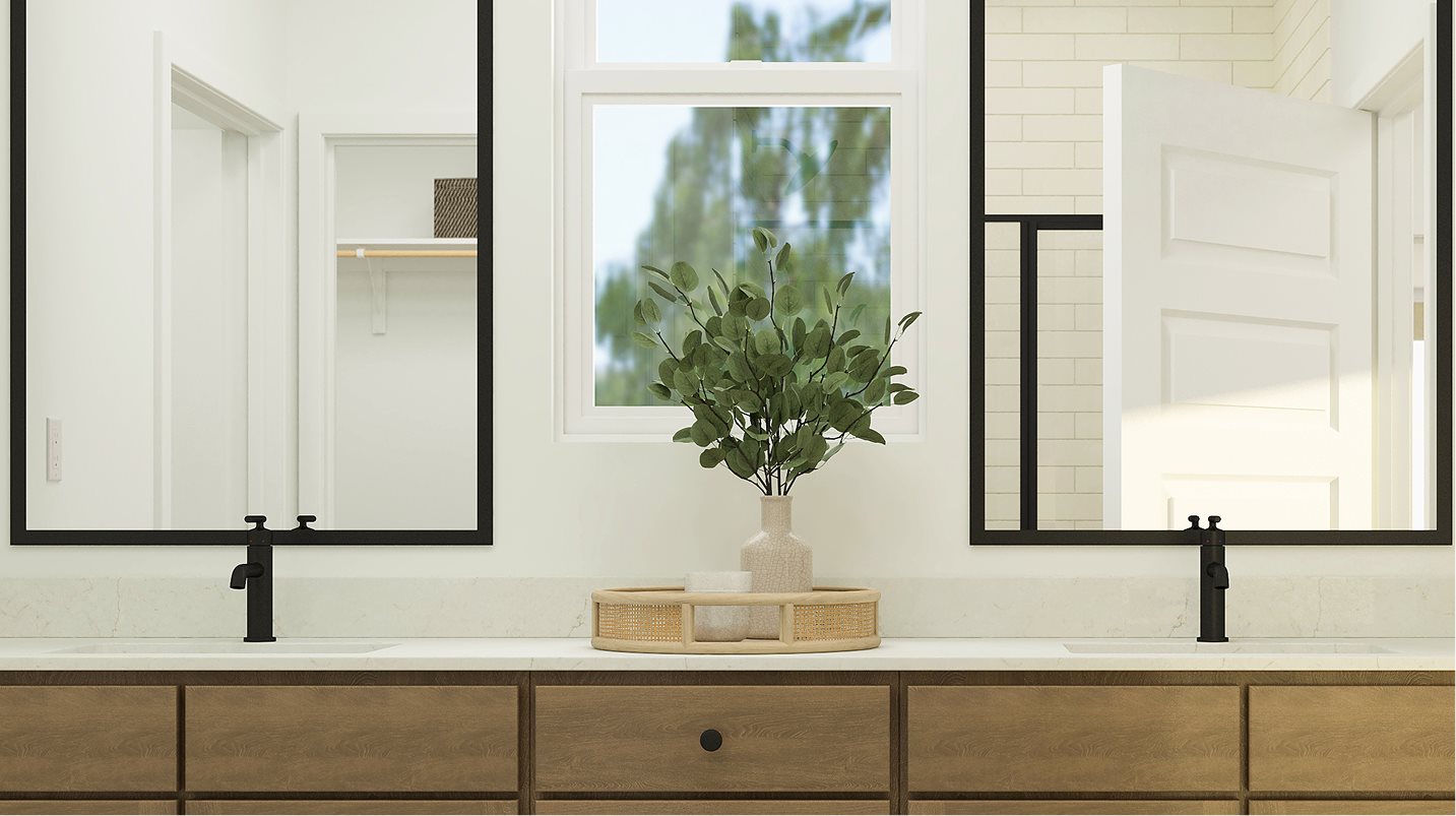 Fixtures and faucets in matte black