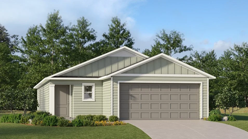 A farmhouse-inspired exterior 