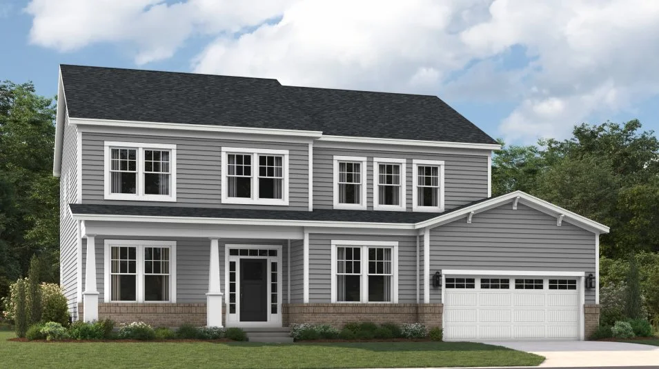 Concord Exterior Rendering Craftsman with Brick Watertable