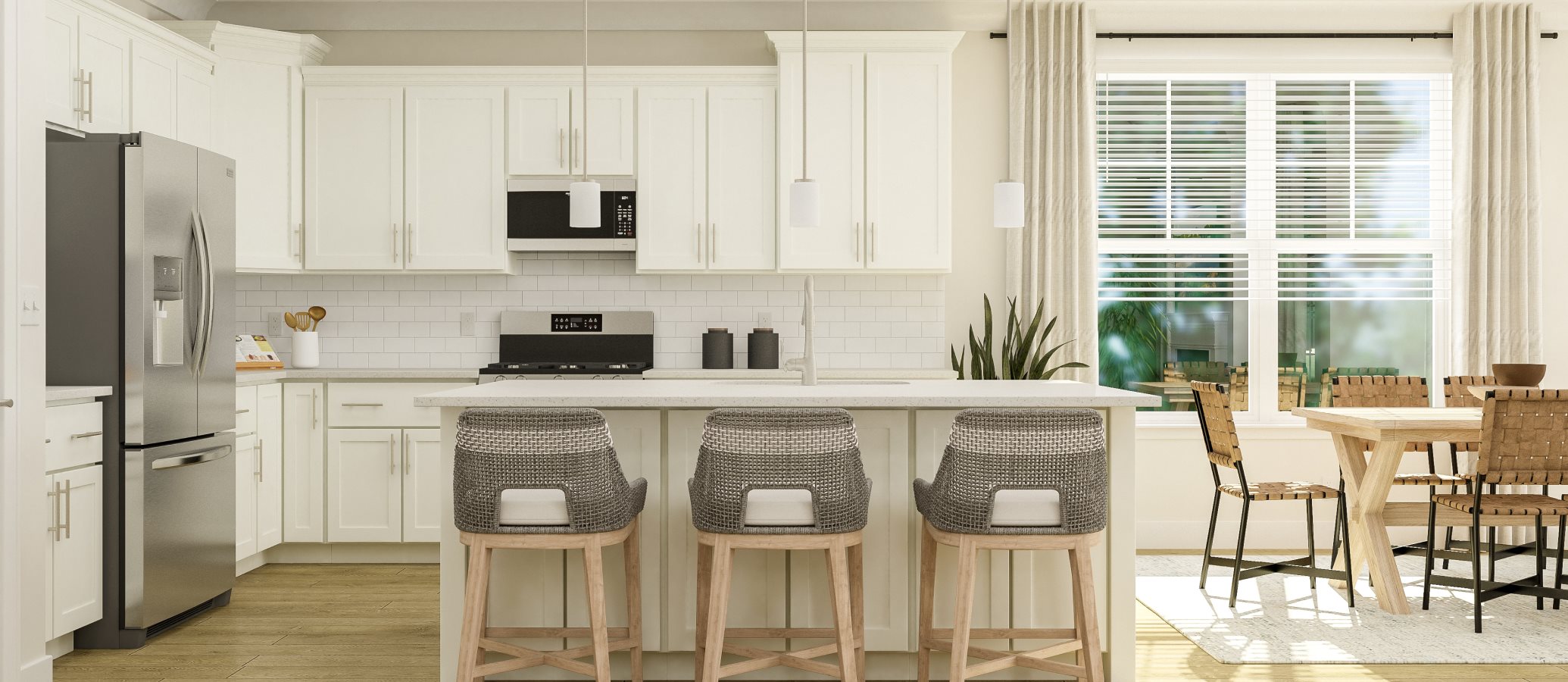 Savannah Kitchen with island and breakfast room