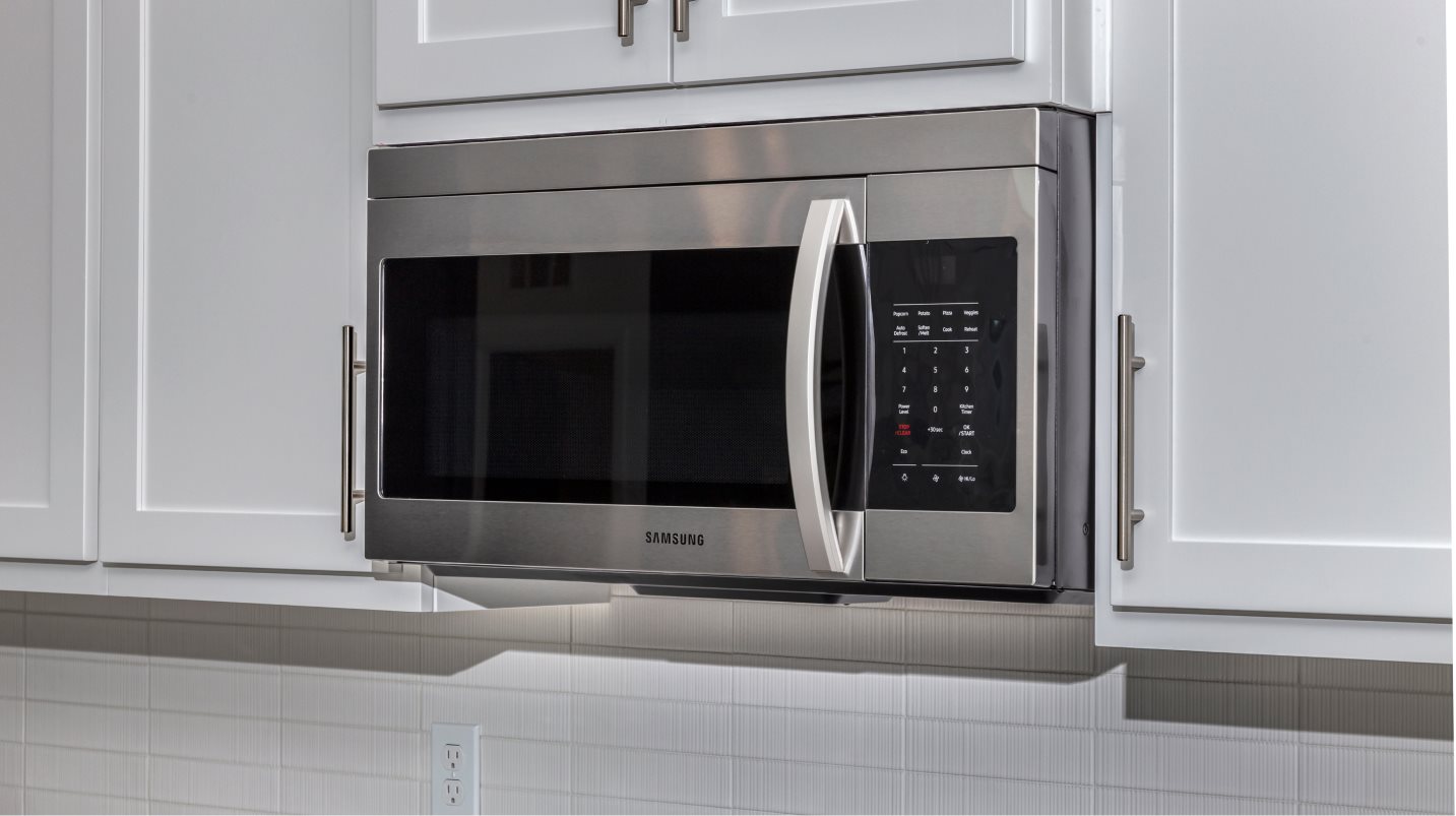 Close up of the microwave