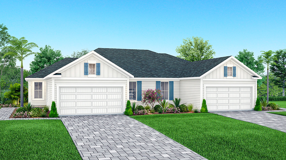 A farmhouse-inspired exterior