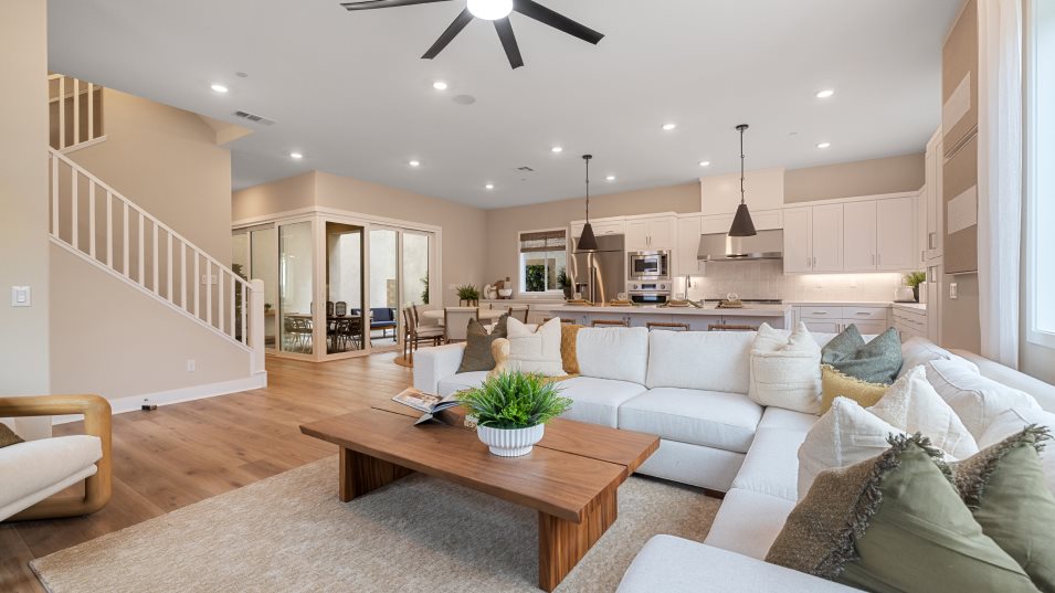 Furnished family room and kitchen