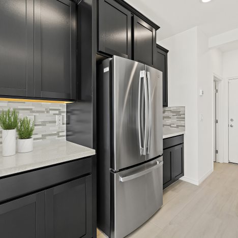 Kitchen with french door fridge 