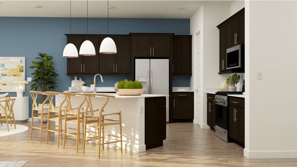 Center island seating in the kitchen