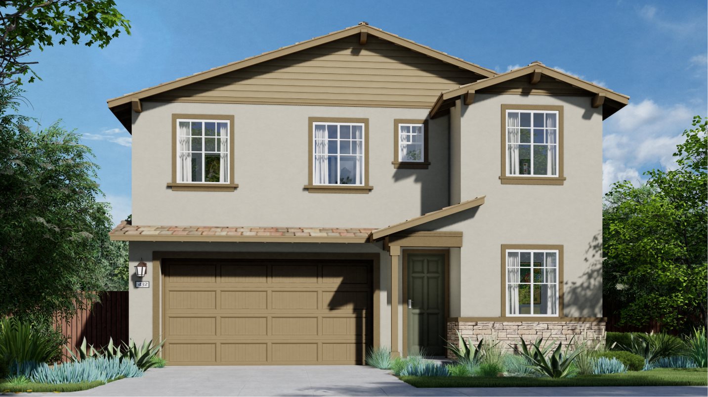 Residence 2024 Elevation D - Early California Ranch 