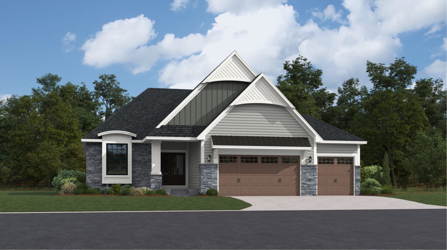 Monaco Modern Craftsman Exterior Rendering