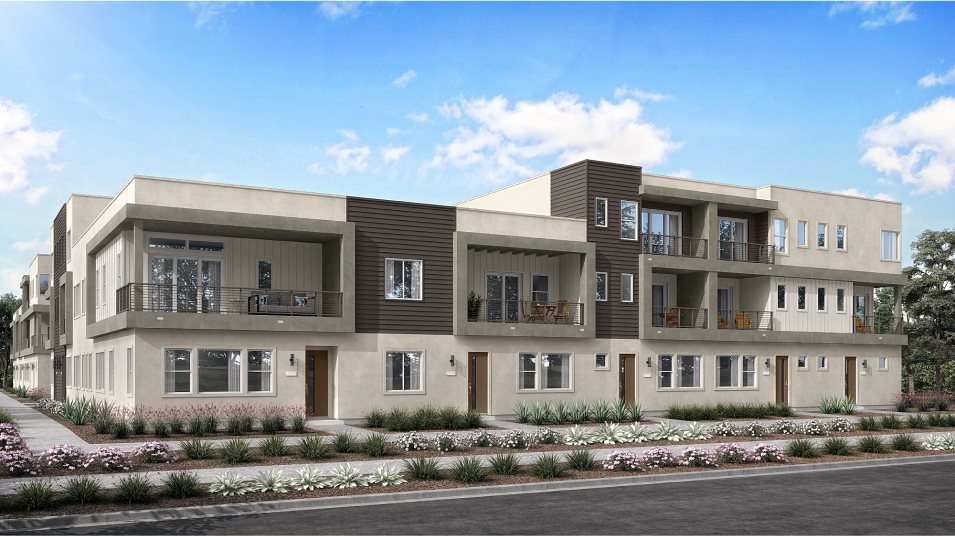 Modern townhome exterior