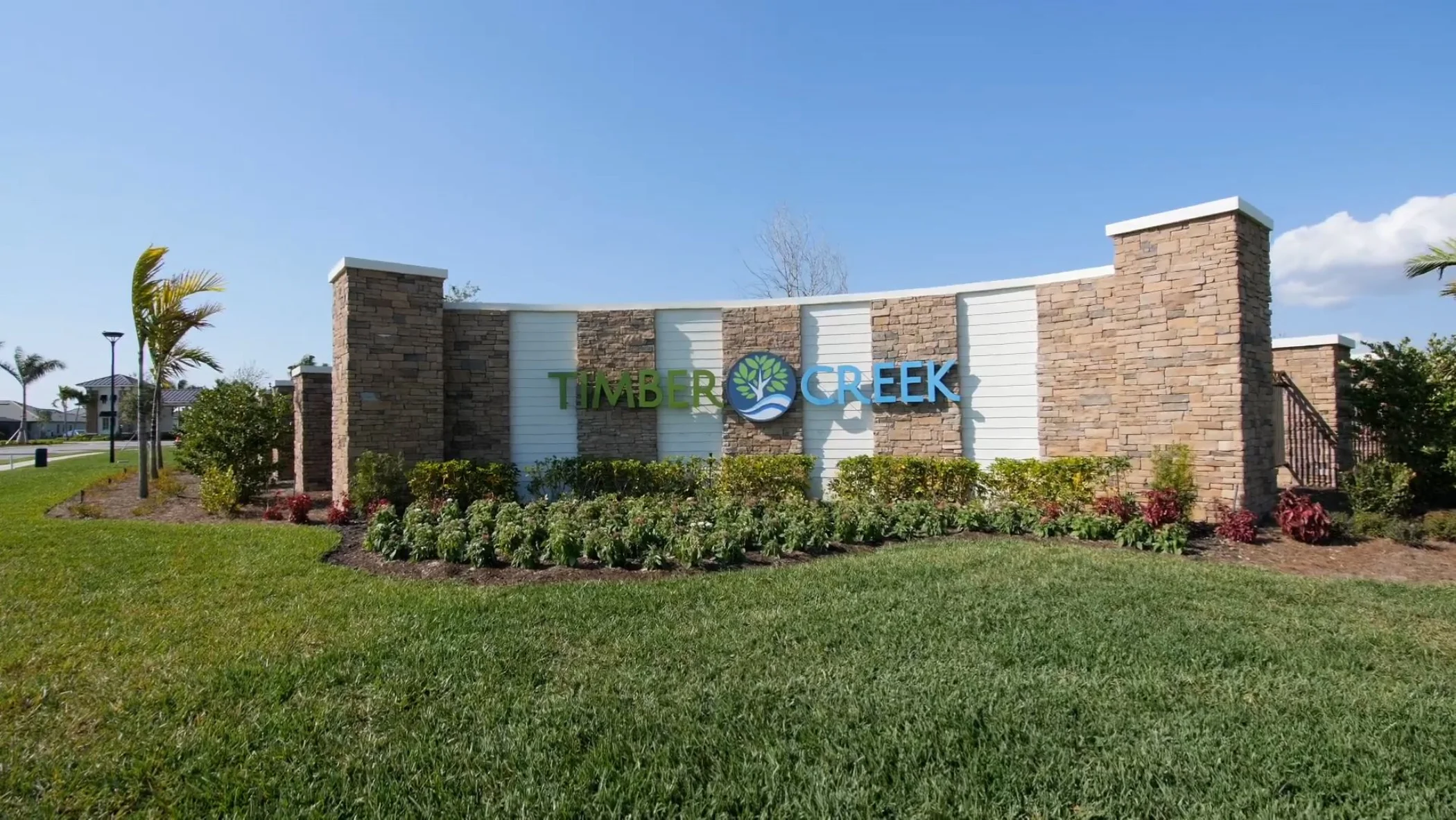 Timber creek entrance monument