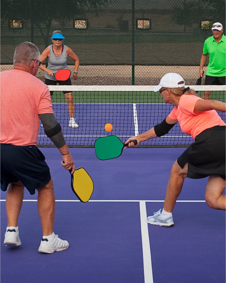 People playing pickleball