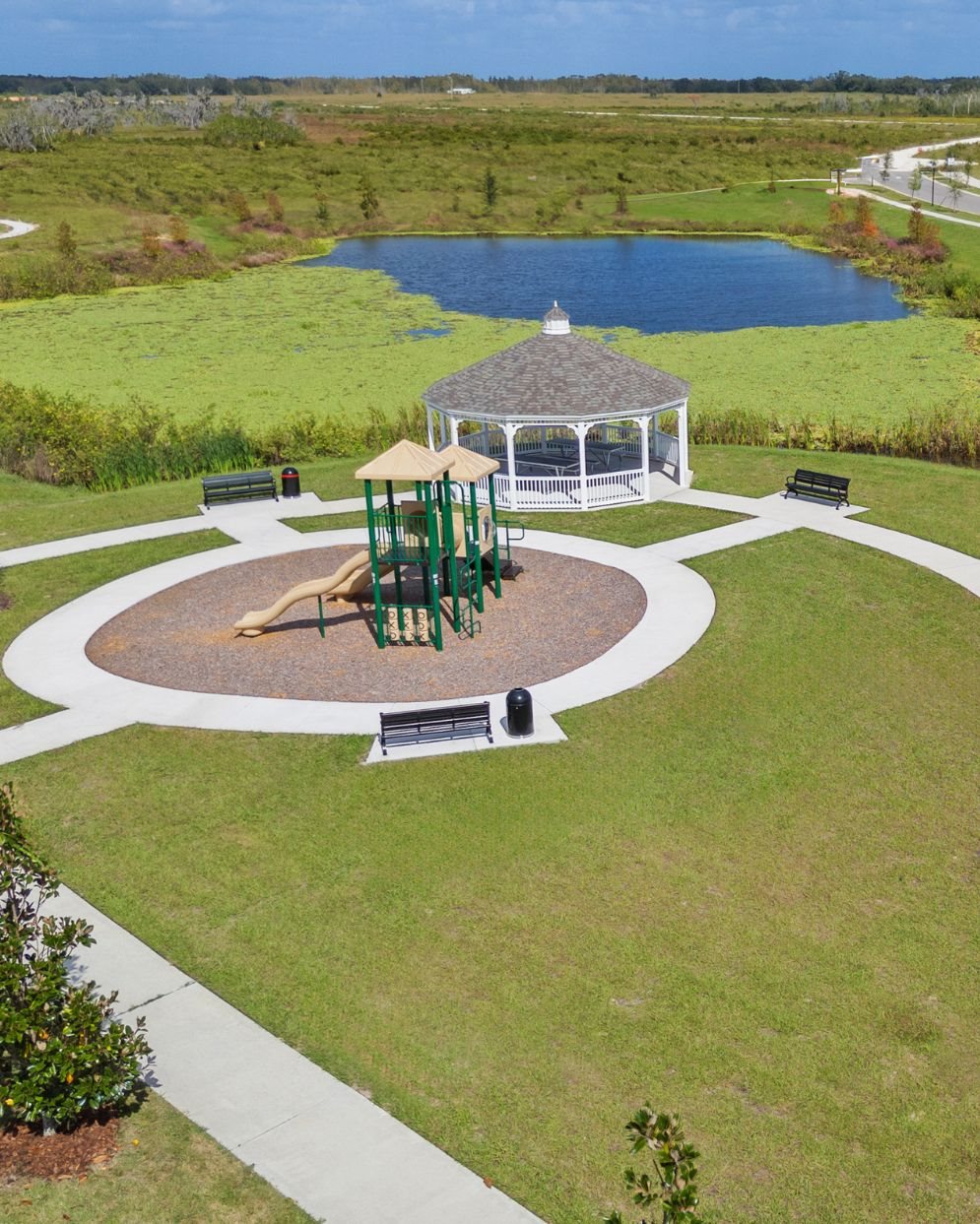 Living in Gum Lake Preserve is serene living. Have a picnic or meet friends at the gazebo. Making memories here is easy. 