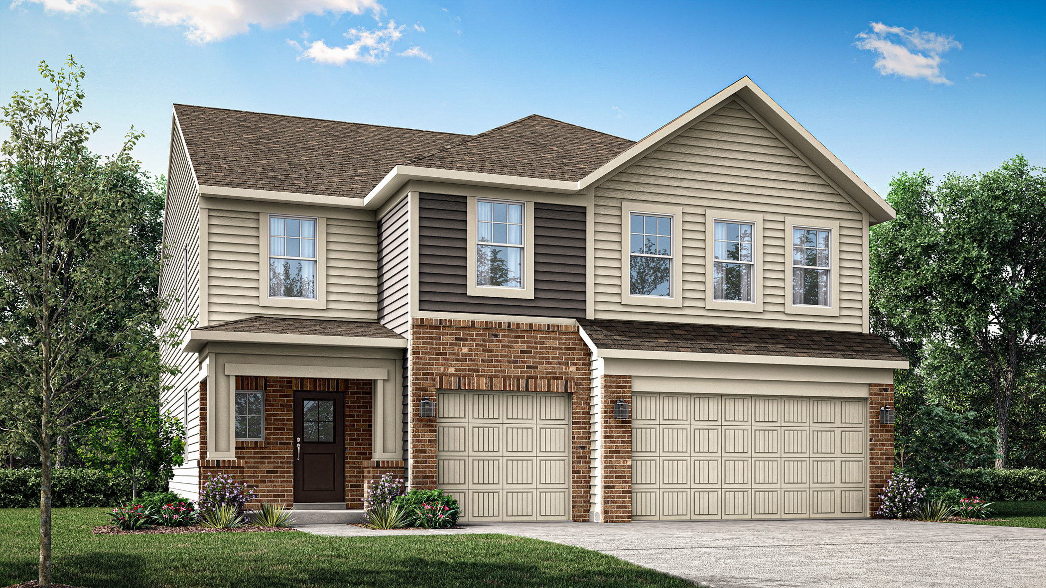 Wentworth   Elevation C   3 Car Garage STD