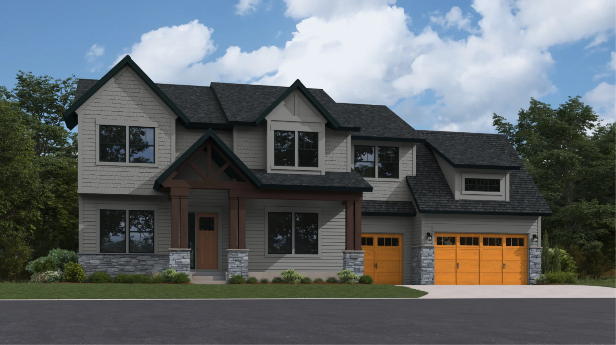 Cypress Exterior Rendering - Timber