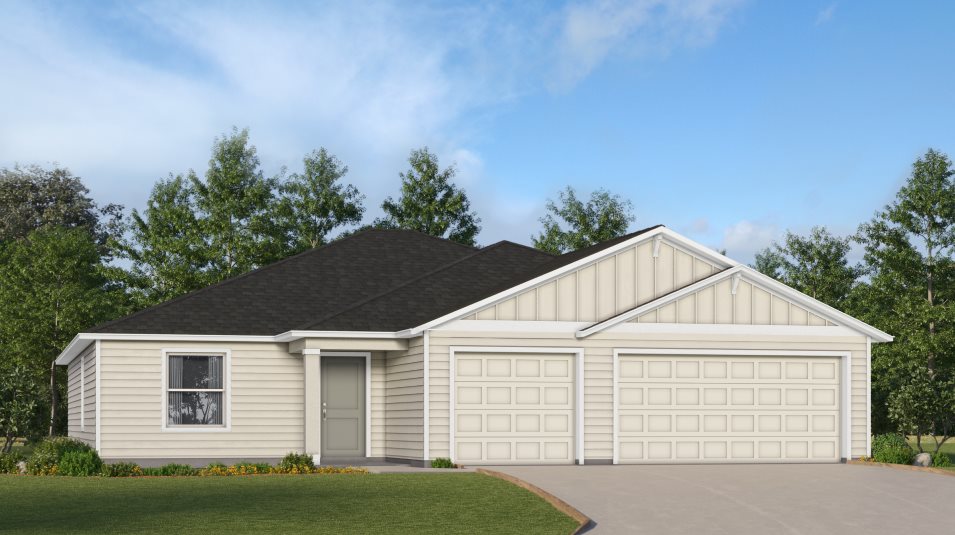 A farmhouse-inspired exterior 