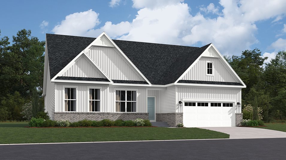 Chesapeake Exterior Rendering Farmhouse with Brick