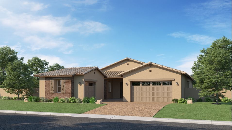 Ranch Hacienda style home rendering