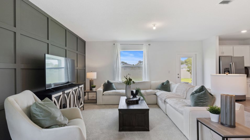 Plush living room carpeting
