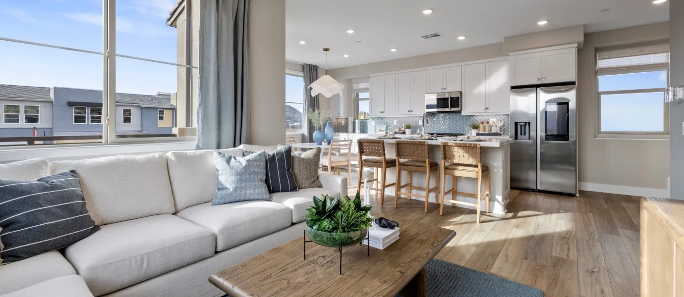 Open space including the living room and kitchen