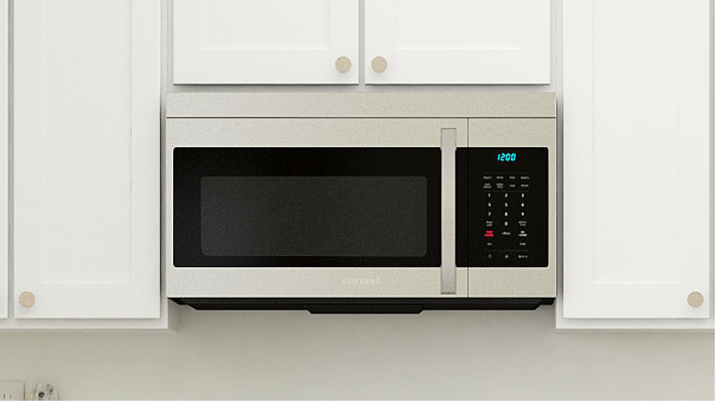 Stainless steel over-the-range microwave