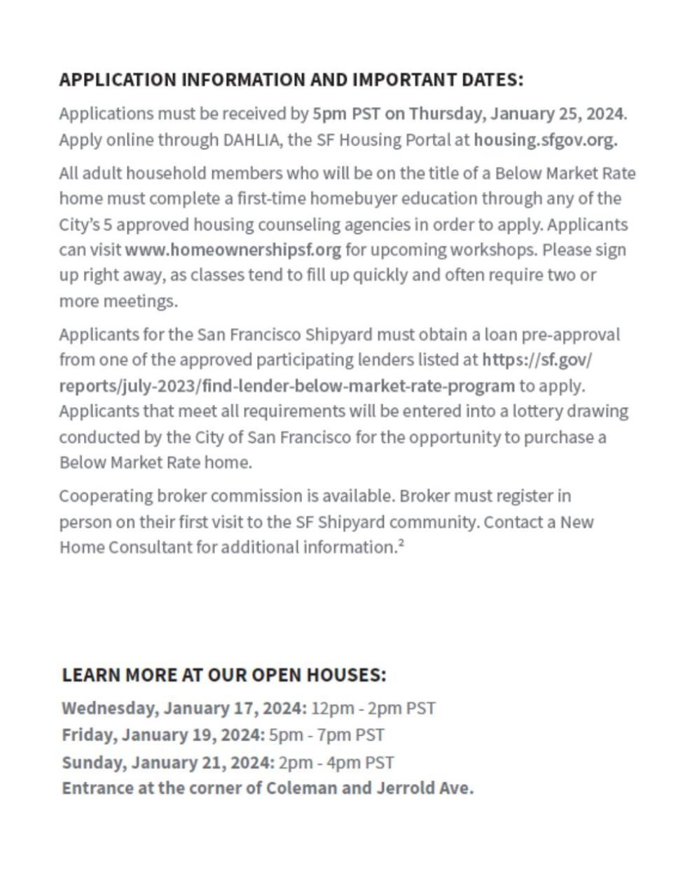 Application Information And Important Dates