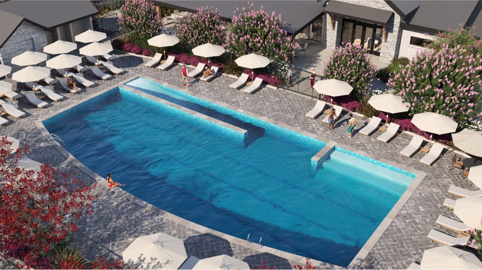 Heritage Carson Creek swimming pool amenity aerial view