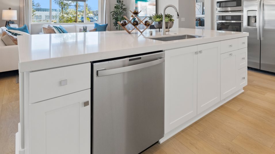 Close up of dishwasher