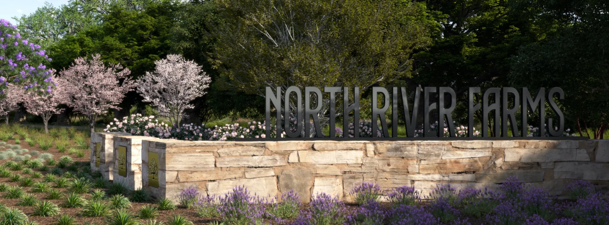 North River Farms Community Sign and Entrance