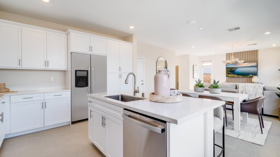 Residence 1 kitchen island and appliances