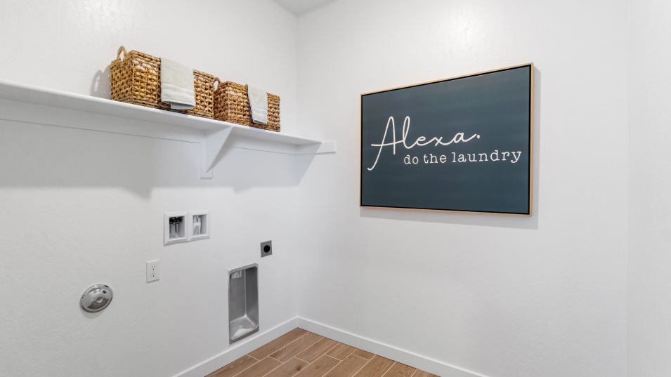 Laundry Room with shelves