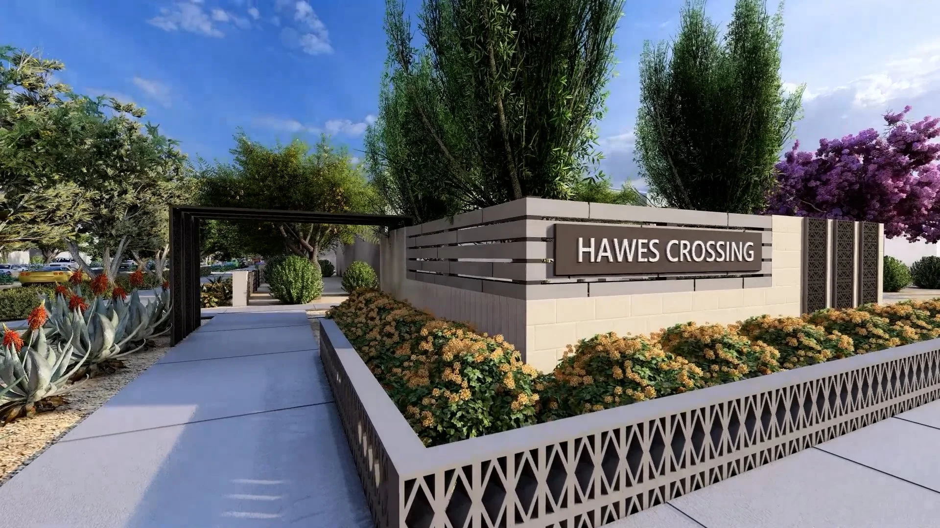 Entry sign for hawes crossing