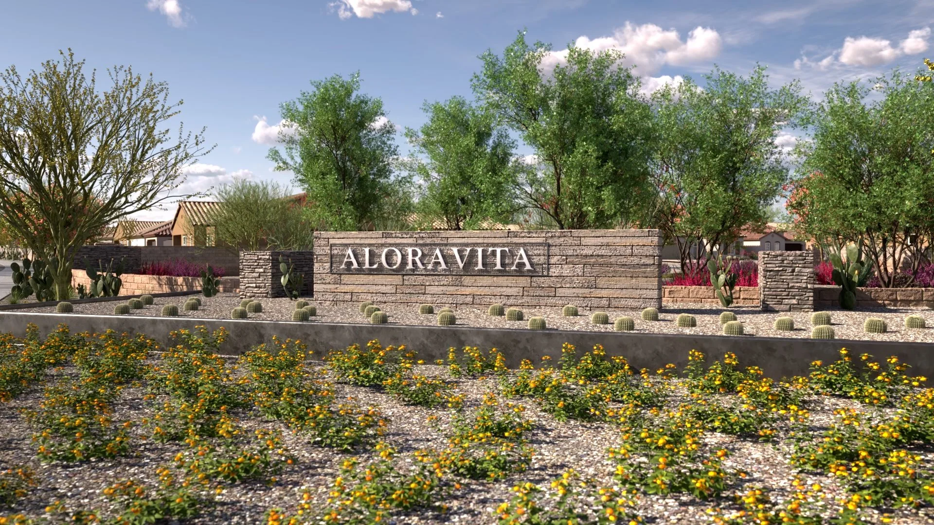 Still from the video showing the Aloravita welcome sign