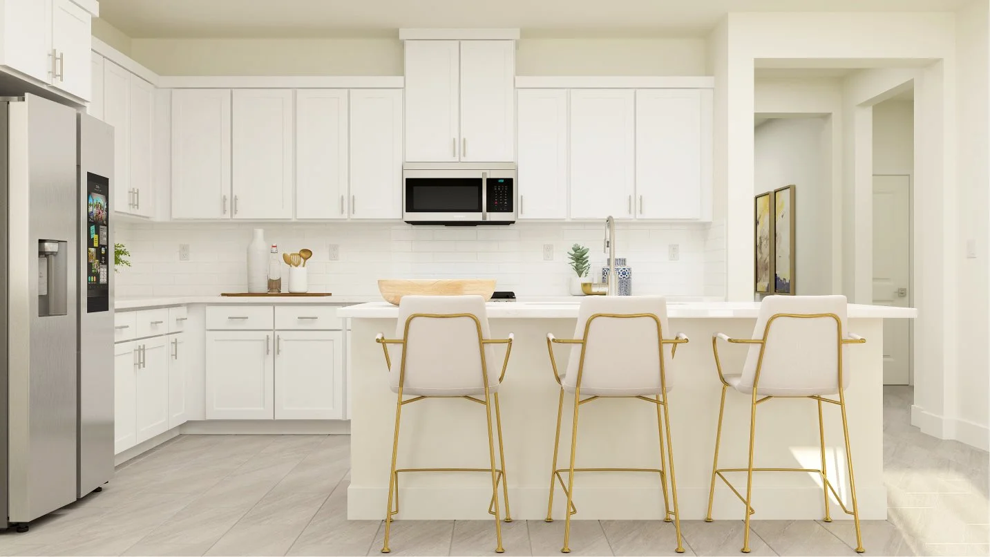 Kitchen with center island seating