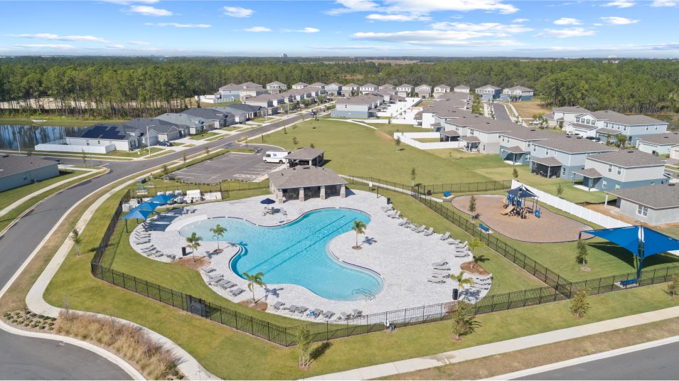 Swimming pool aerial view