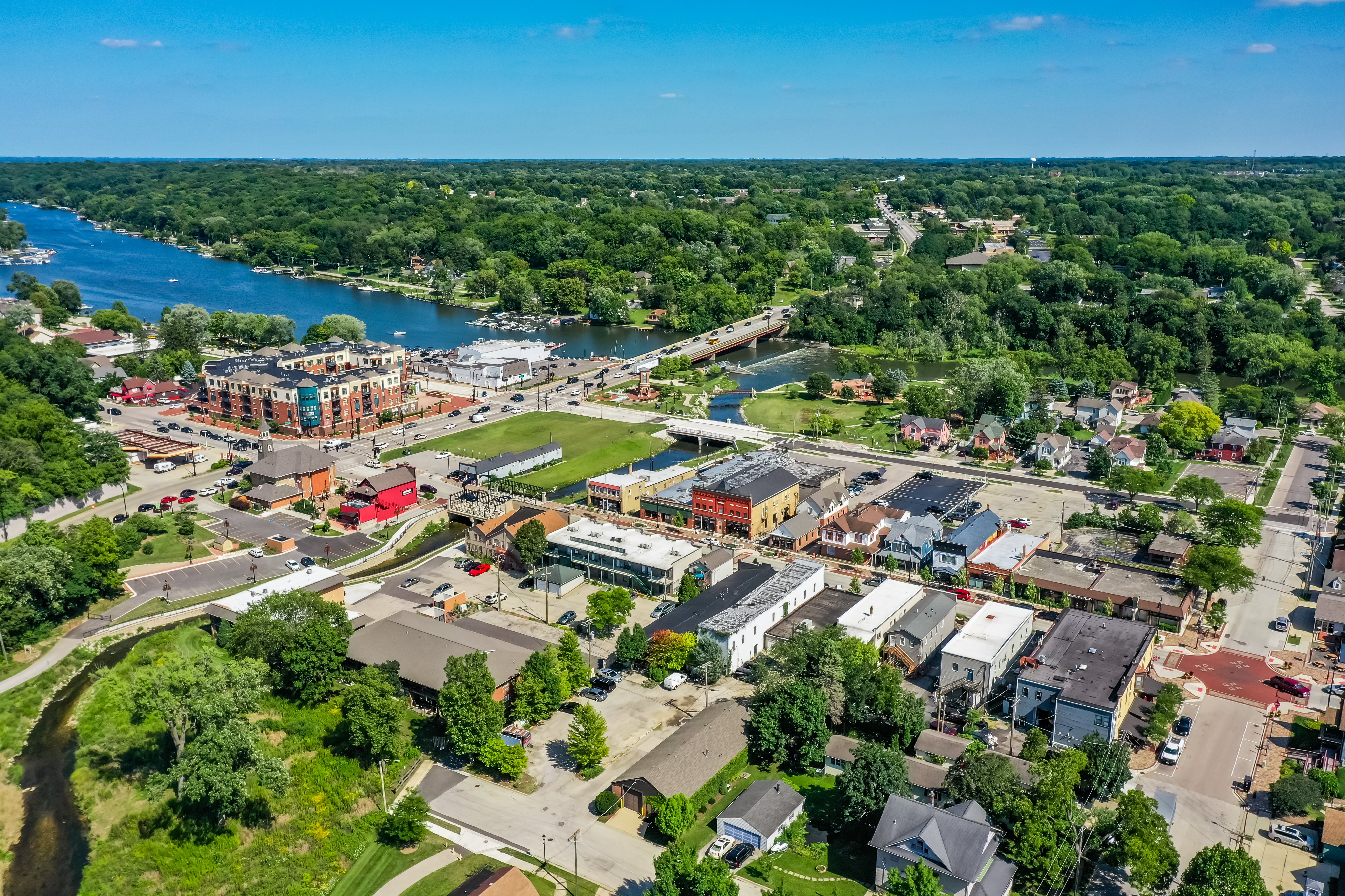 An aerial view of Algonquin, Illinois