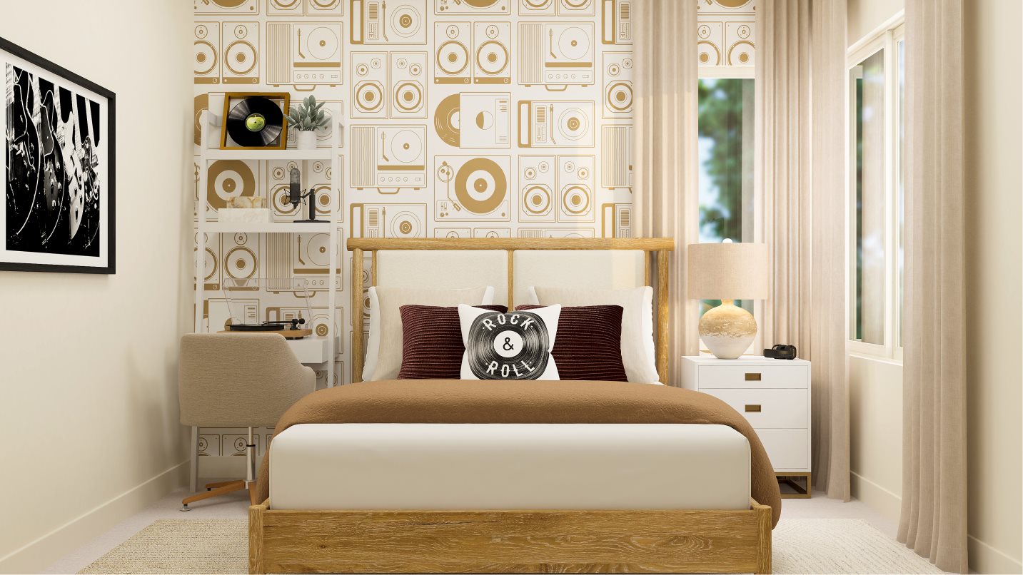Bed4 styled with a music theme