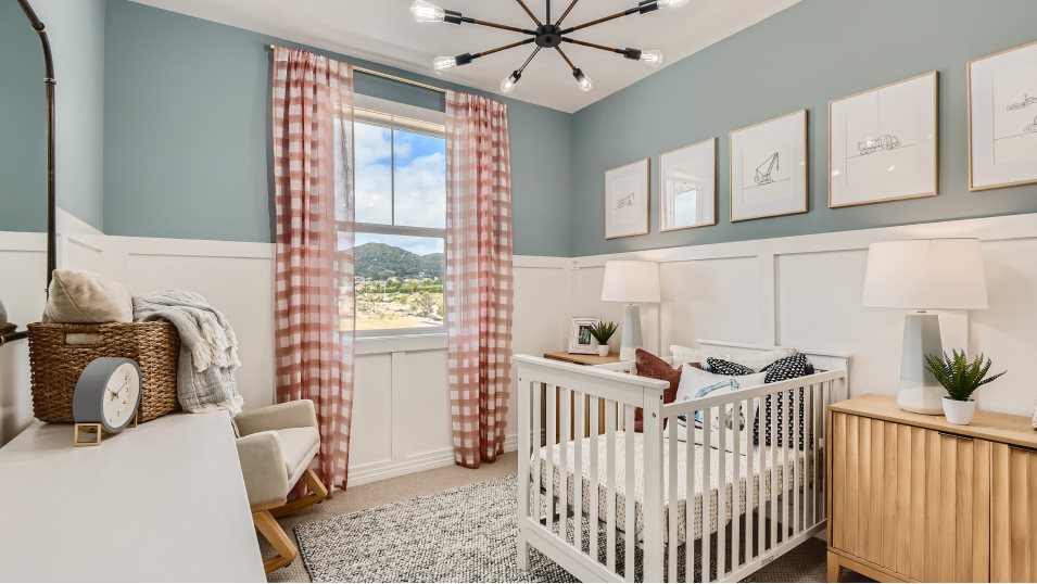 Furnished bedroom 3 styled as a nursery