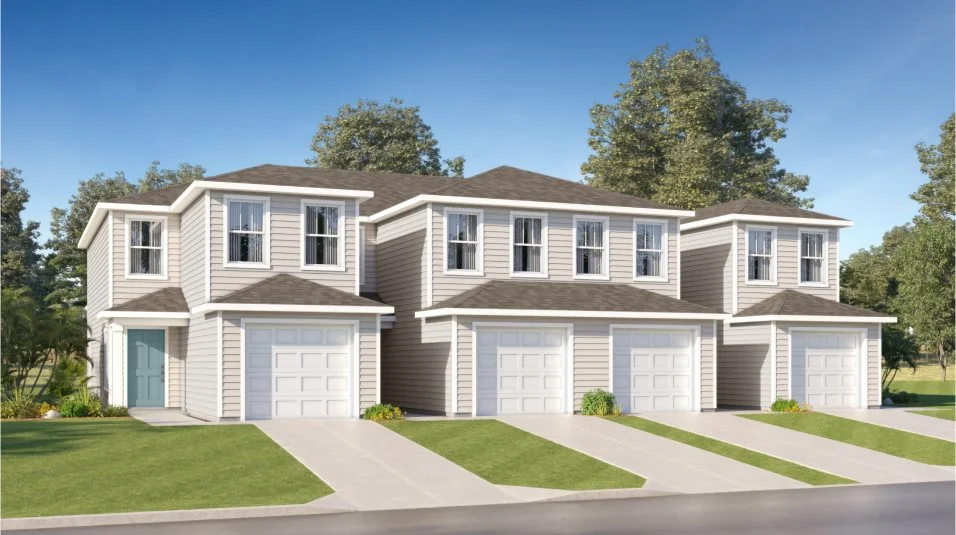 A traditional-inspired townhome exterior 