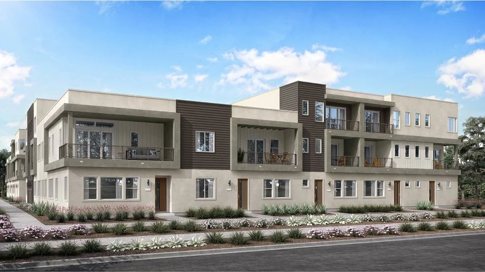 Modern townhome exterior