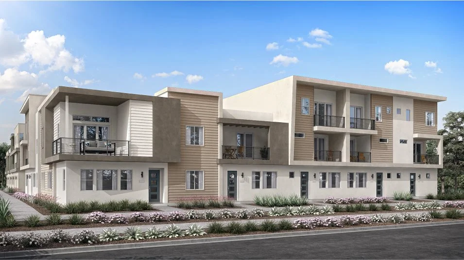 Transitional townhome exterior