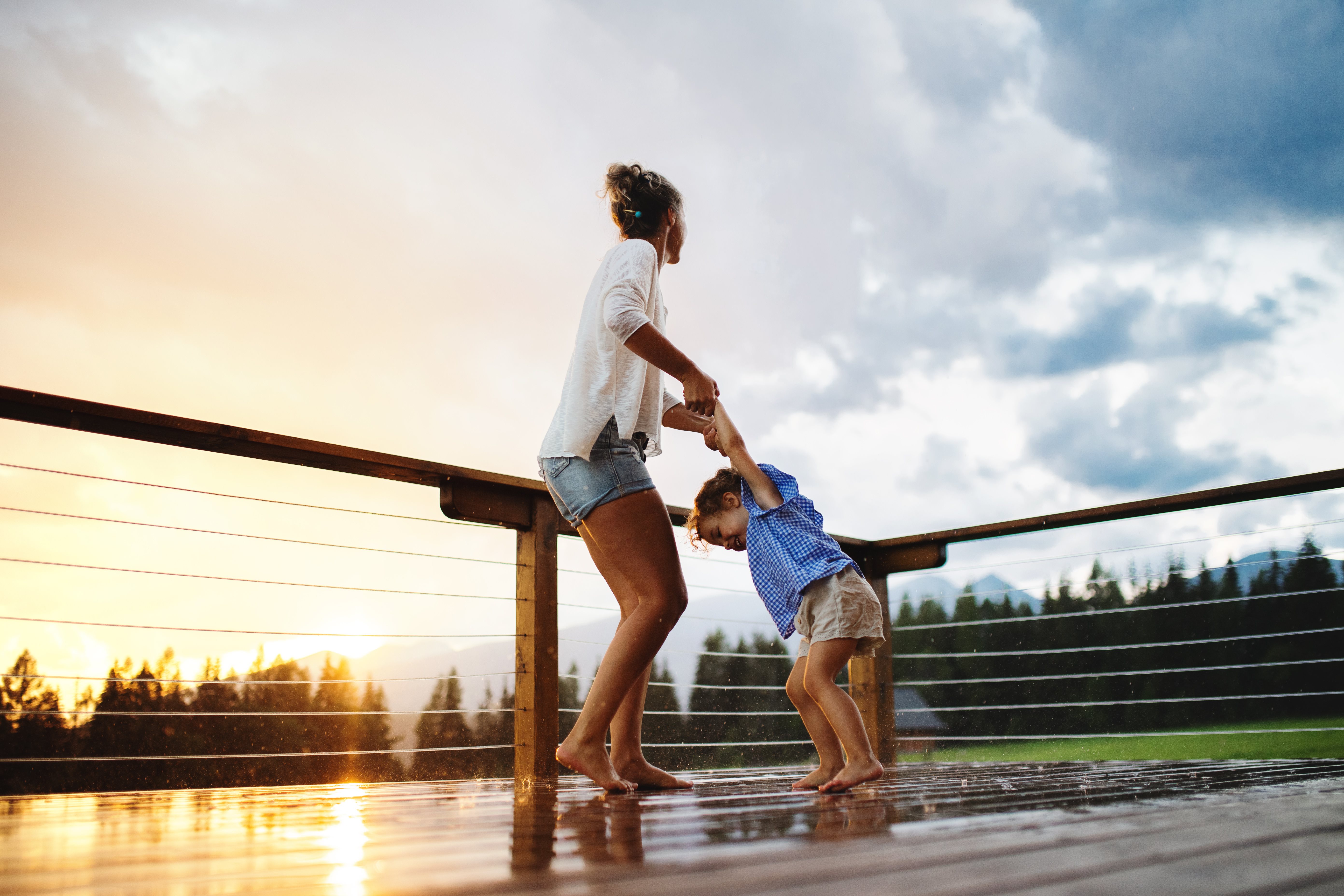N Pic Family Mother Son Dancing on Dock