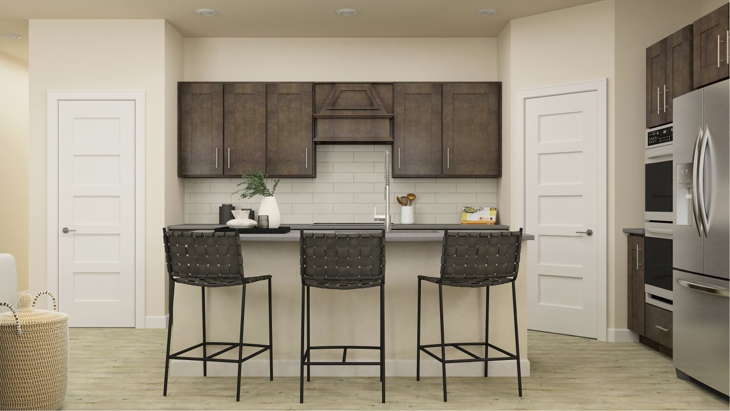 Kitchen with center island seating