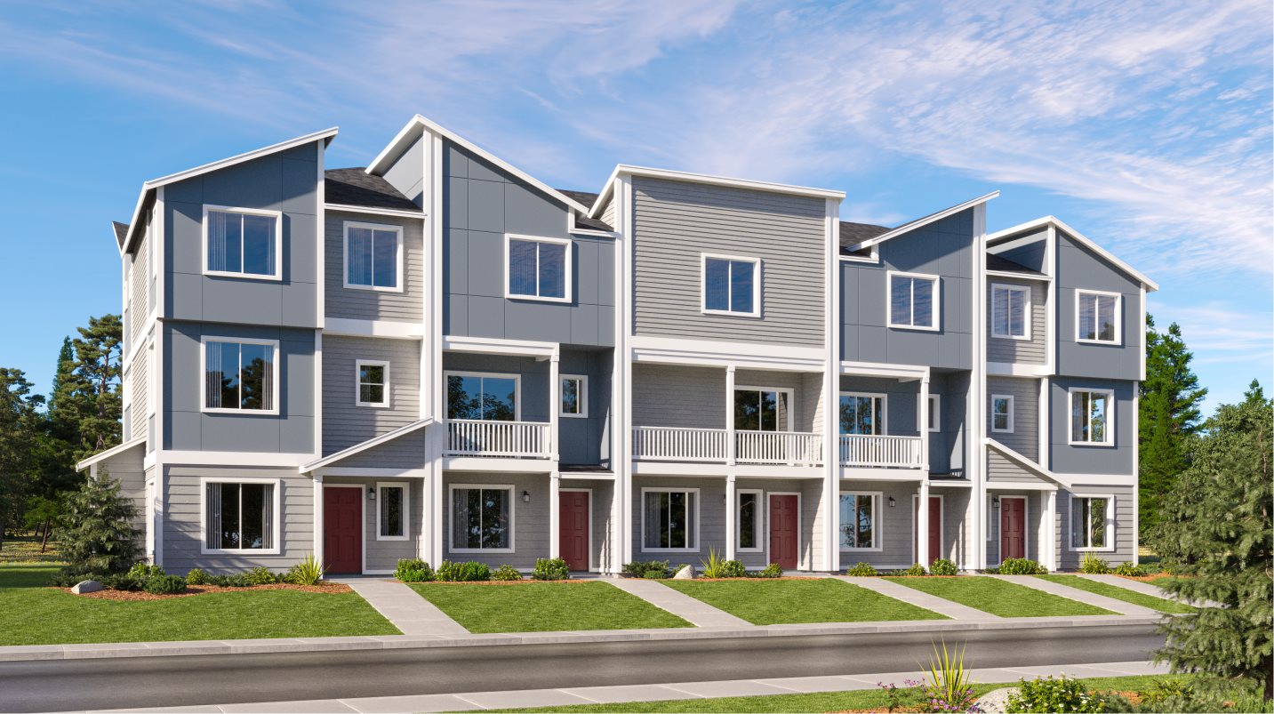 Modern townhome exterior