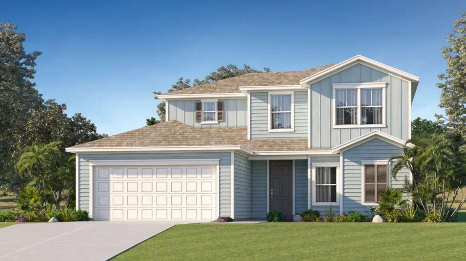 A farmhouse-style exterior 
