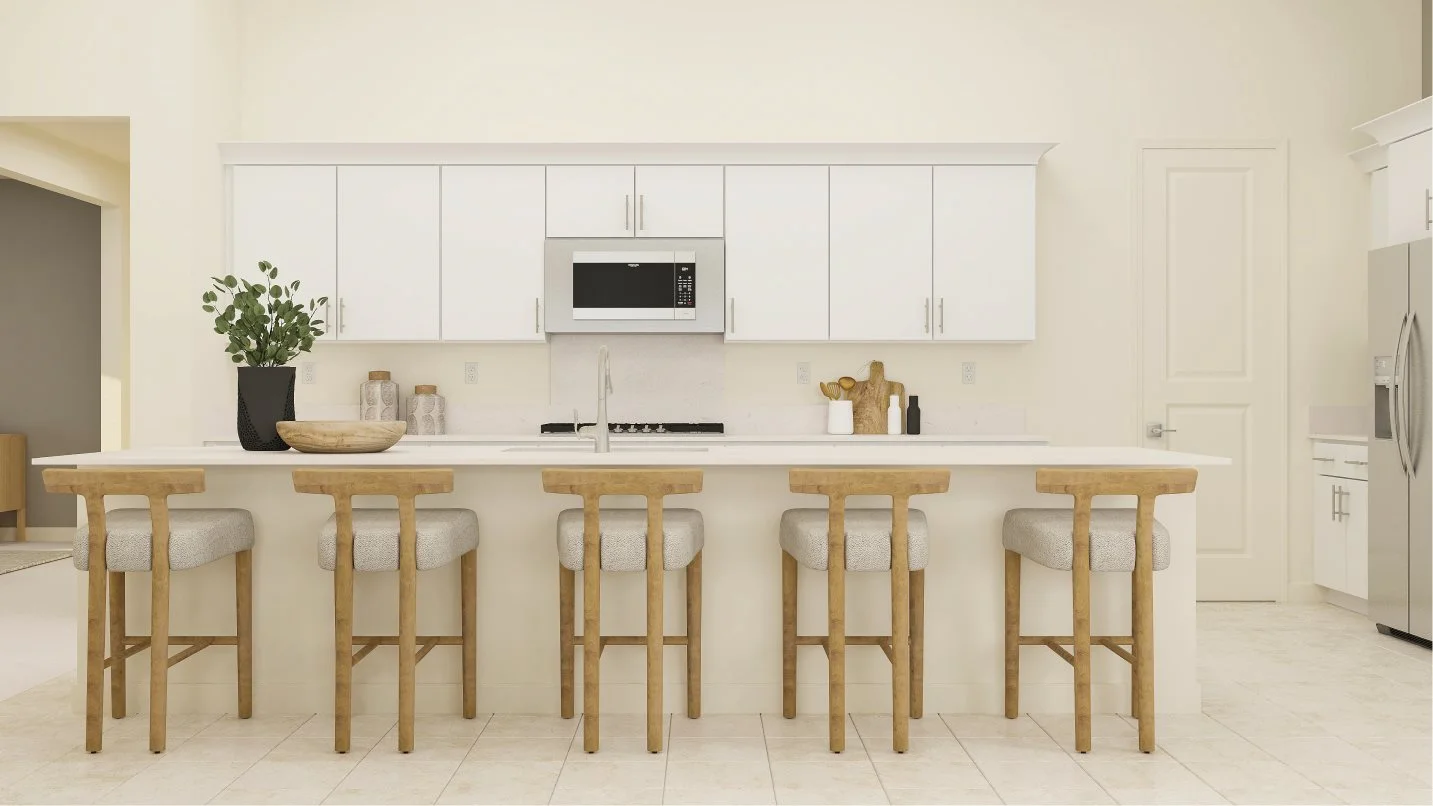 Kitchen with center island seating